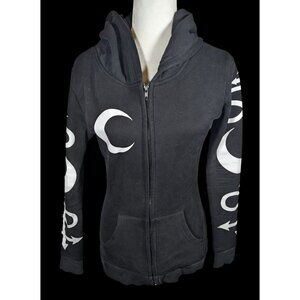 Restyle Gothic Witch Occult Symbol Black Zip Hoodie